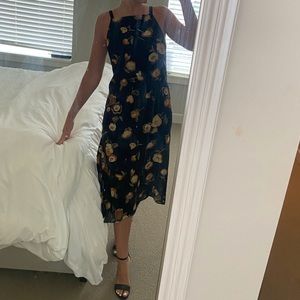 Christy Dawn- Black with Peaches Dress-size S